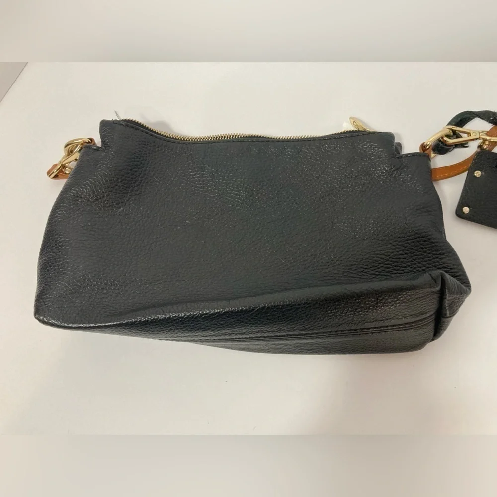 Valentina Italia genuine leather made in Italy black pebble textured bag purse